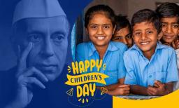 Nehru ji and Children in school dress